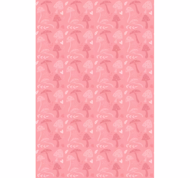 Estore de rolo flores e plantas cogumelos rosa encantadores - TenStickers