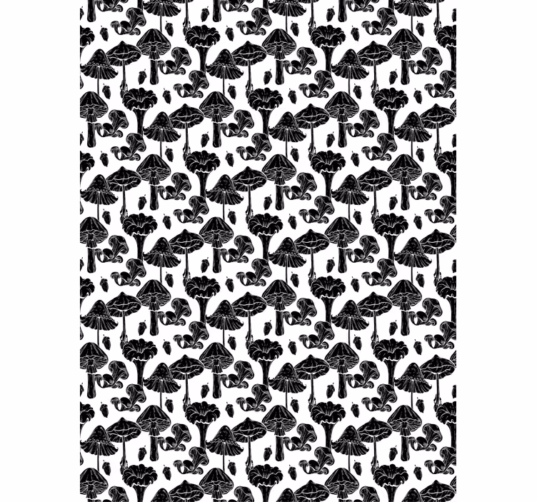 Estore de rolo flores e plantas padrão de cogumelo - TenStickers
