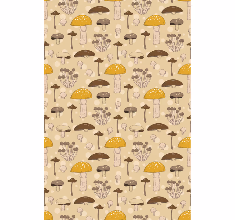 Cortina de cozinha em cogumelo amarelo e marrom - TenStickers