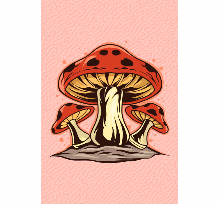 Estore de rolo flores e plantas trio de cogumelos vibrantes - TenStickers
