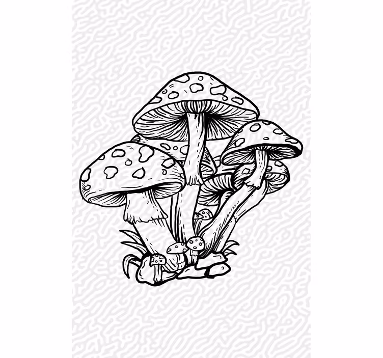 Estores de rolo de árvores silhueta de cogumelos - TenStickers