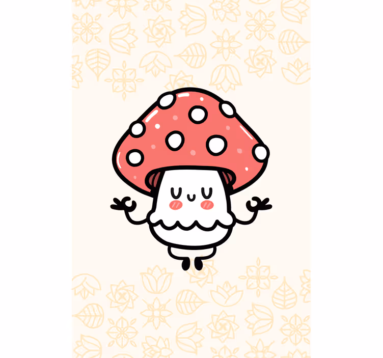 Cogumelo fofo feliz para crianças cegas - TenStickers