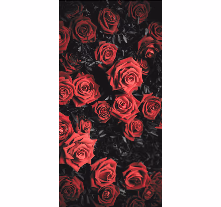 Estore de rolo florais lindas rosas vermelhas - TenStickers