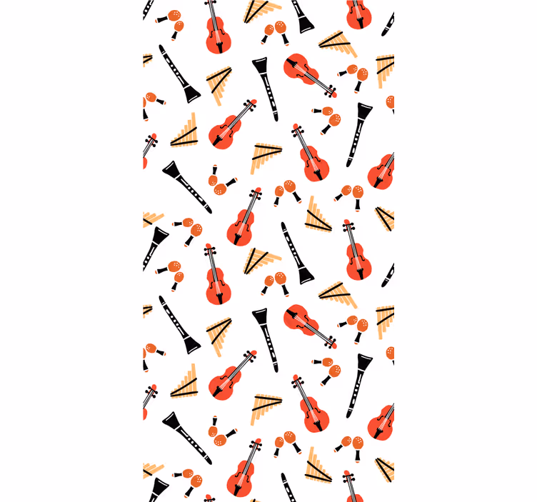 Estore de rolo original motivo de instrumentos musicais - TenStickers