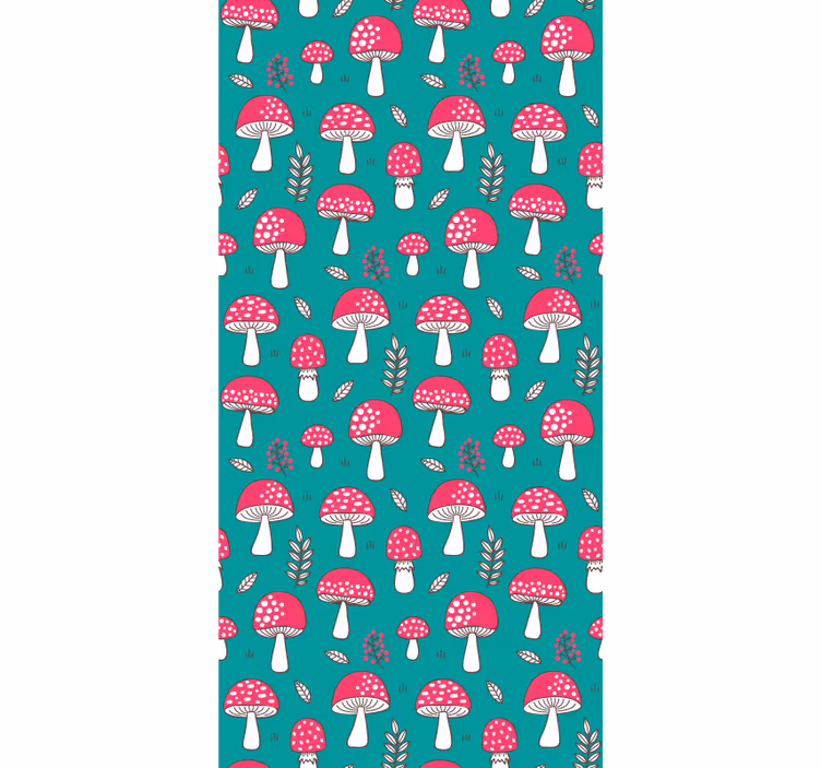 Estore de rolo divertidos padrão de cogumelo brincalhão - TenStickers