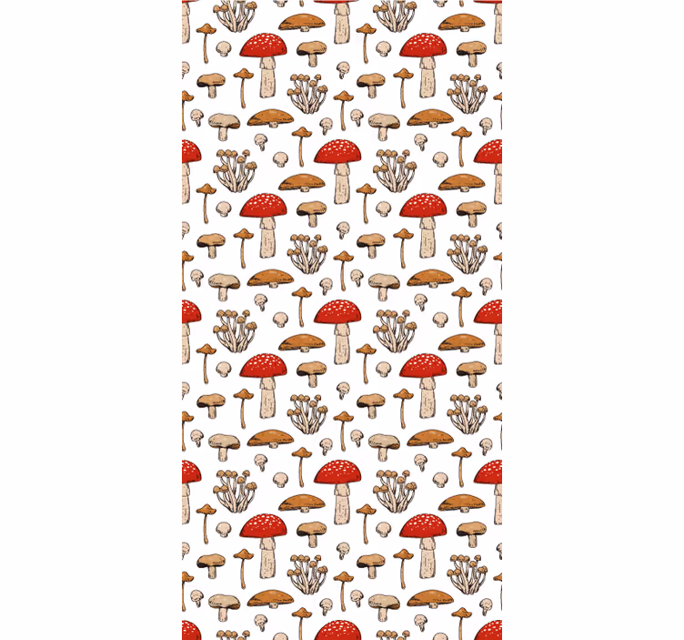 Estore de rolo frutas e verduras padrão marrom cogumelo - TenStickers