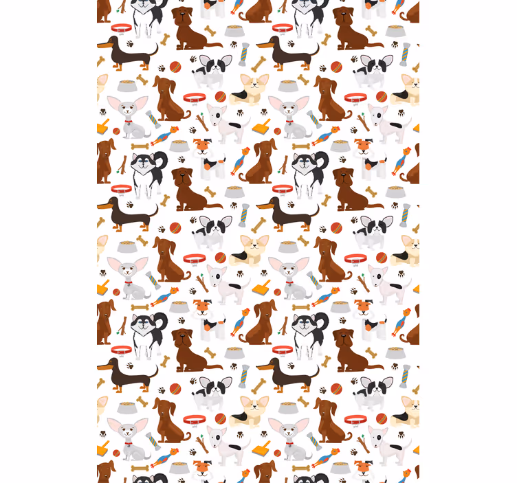 Estores de rolo de animais padrões de cachorro fofos - TenStickers