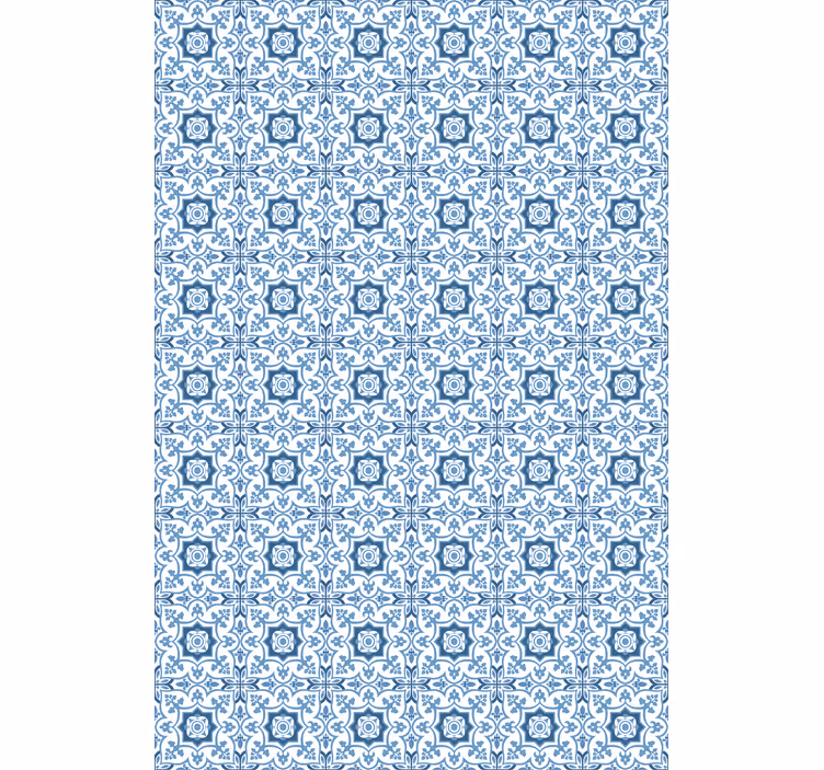 Estore de rolo casa de banho azulejos azuis complexos - TenStickers