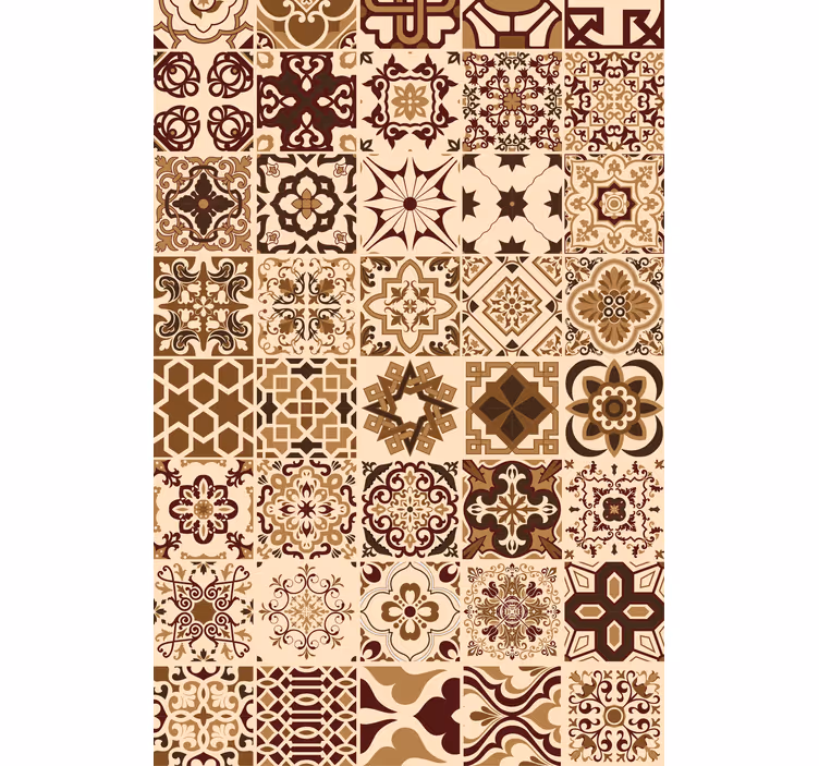 Estor azulejos geométricos bege - TenStickers