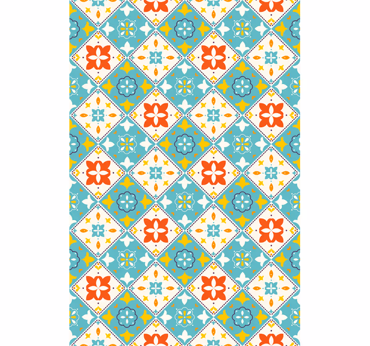 Estore de rolo casa de banho azulejos azuis e bege - TenStickers