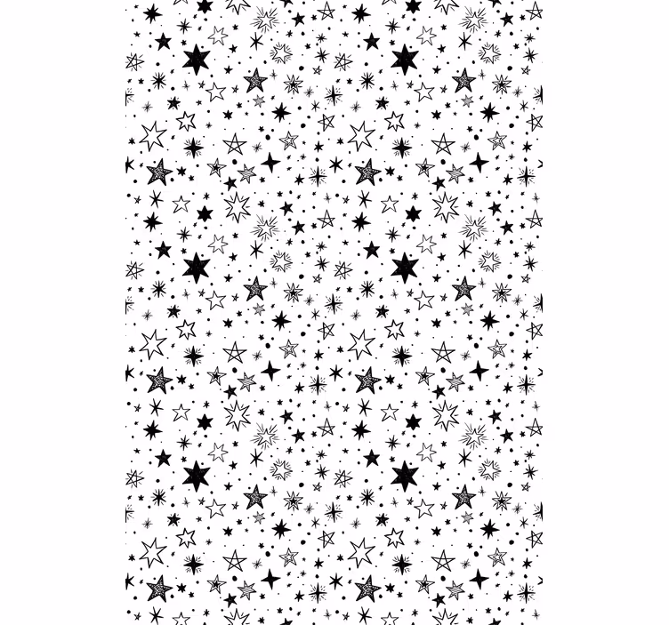 Padrão de estrela preta cego moderno branco - TenStickers