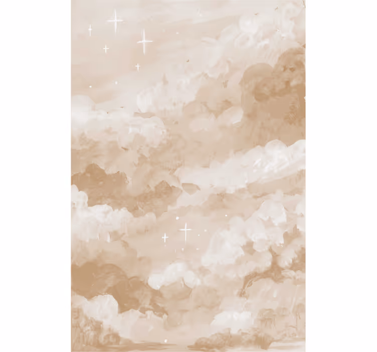Estore de rolo de nuvens padrões marrons calmos - TenStickers