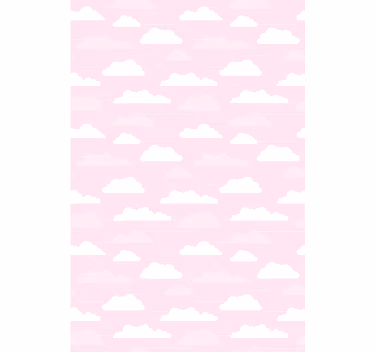 Fundo rosa com cego de nuvem estilo desenho animado - TenStickers