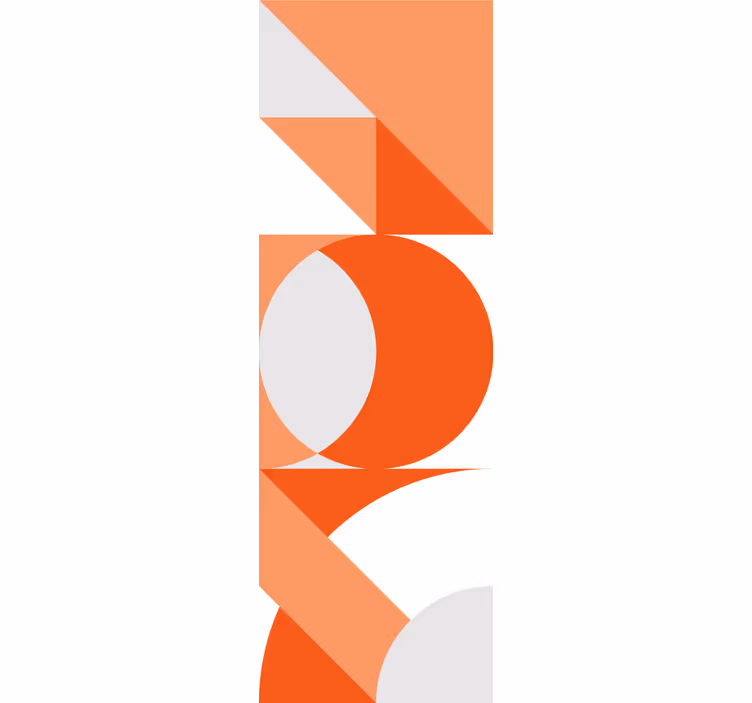 Cortina de sala de estar em bloco de cor branca laranja - TenStickers