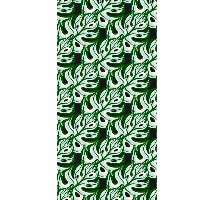 Estore de rolo flores e plantas padrão de folhas exuberantes - TenStickers