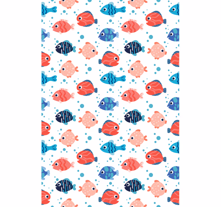 Estores de rolo de animais padrão de peixe colorido - TenStickers