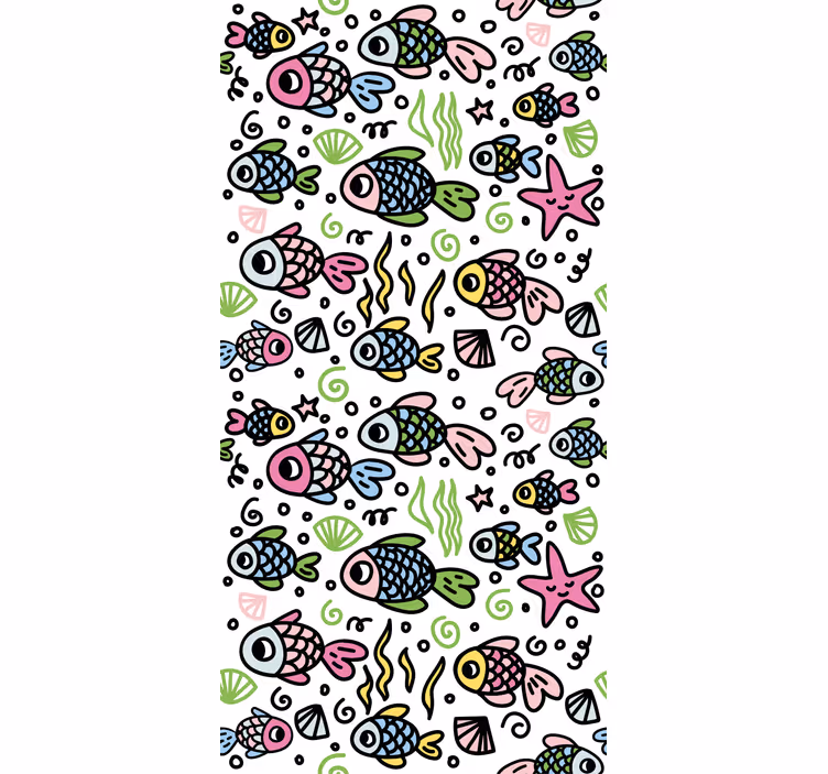Padrão de peixes multicoloridos para crianças cegas - TenStickers