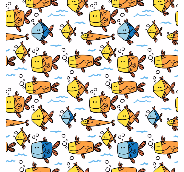 Estor padrões desenhados por peixes - TenStickers