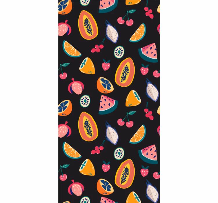 Estore de rolo frutas e verduras motivo tropical colorido - TenStickers