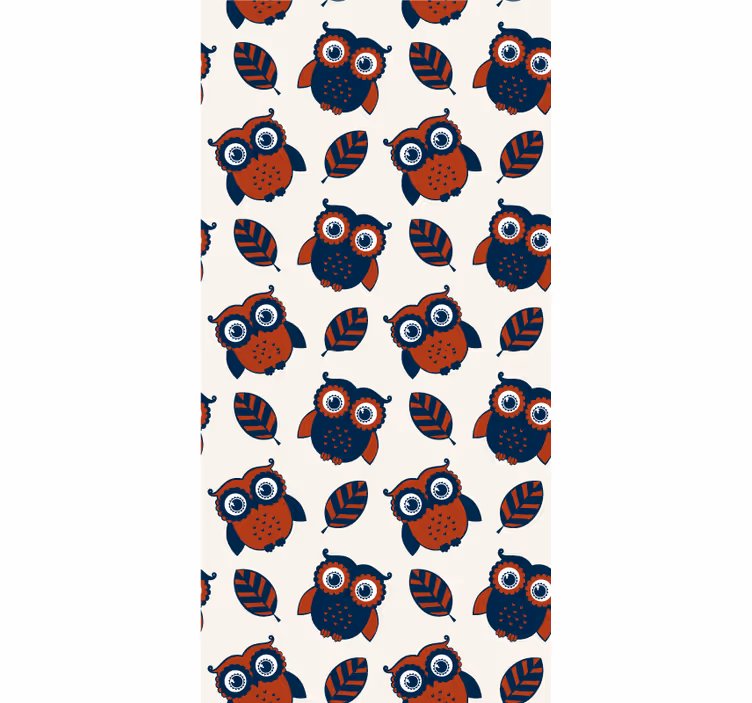 Estores de rolo de animais corujas e folhas em cartoon - TenStickers