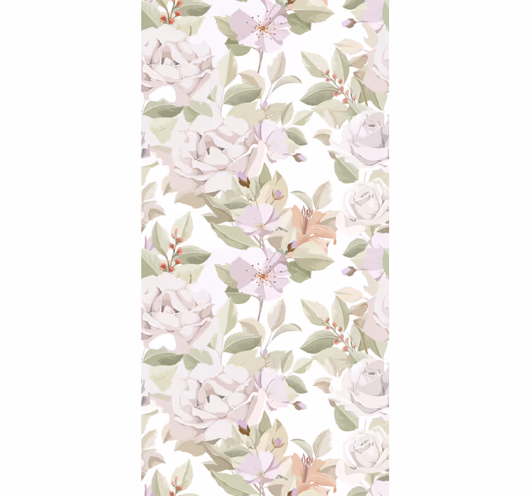 Estore de rolo elegantes motivo floral bege - TenStickers