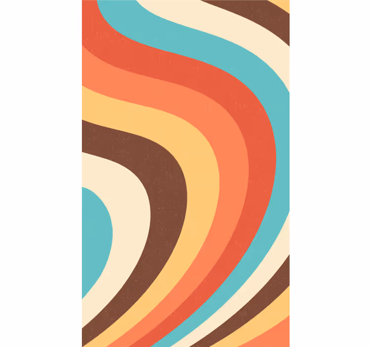 Estore de rolo vintage ondas retrô curvas - TenStickers