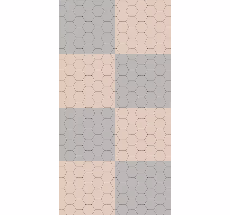 Cortinas de casa de banhohexágonos cinza e bege - TenStickers