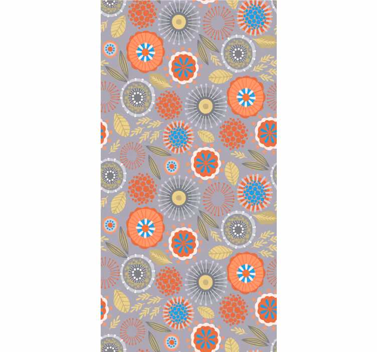 Estore de rolo flores e plantas padrão floral brilhante - TenStickers