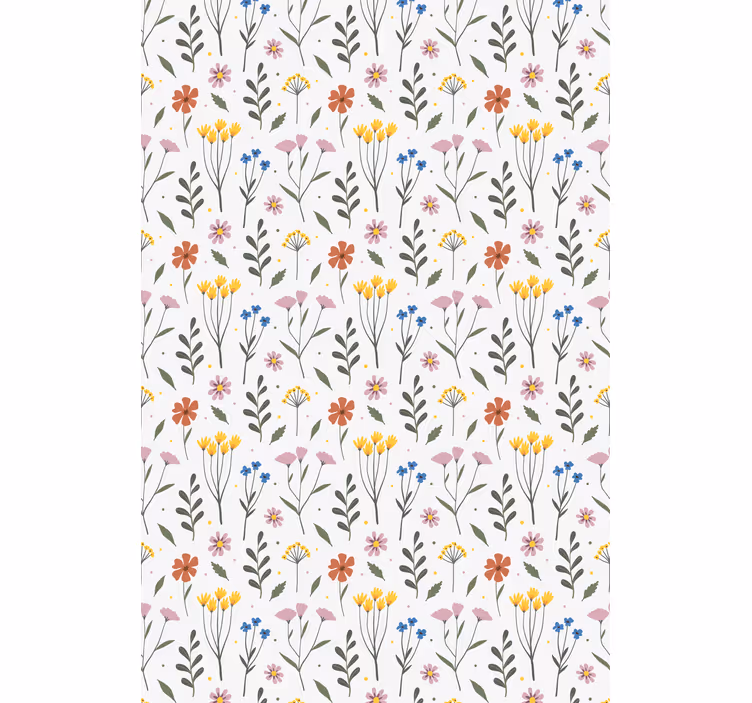 Flores e plantas com padrão delicado - TenStickers