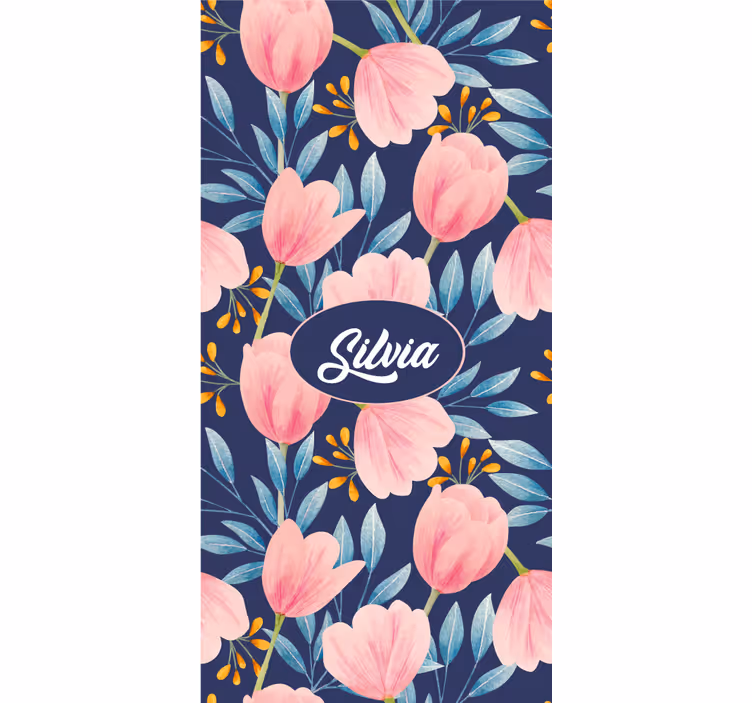 Estore de rolo flores e plantas design floral rosa - TenStickers