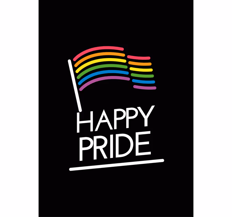 Estore de rolo com frases mensagem da bandeira do arco-íris - TenStickers