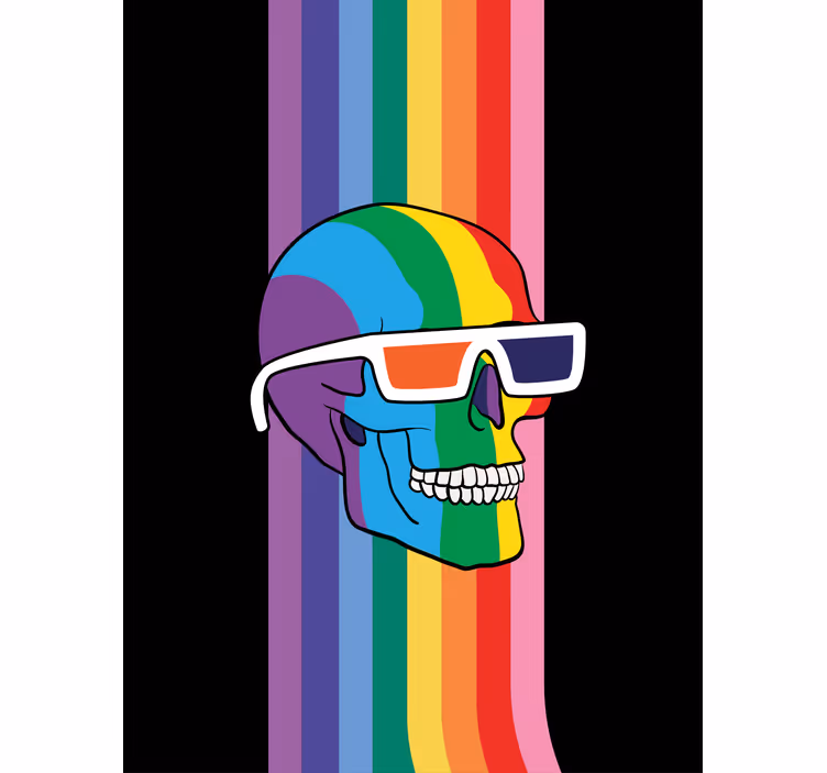 Lgbt cor caveira outra cega - TenStickers