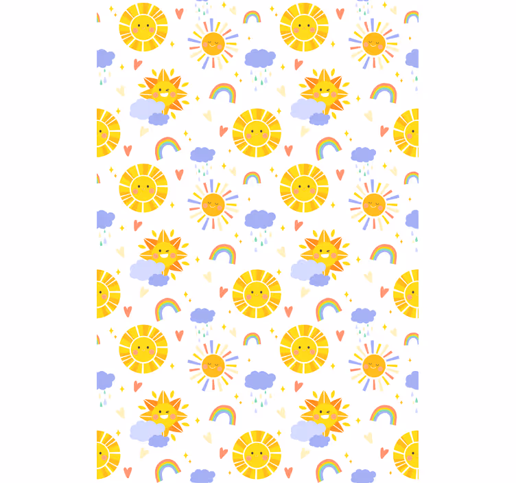 Estore de rolo infantil nuvens ensolaradas e arco-íris - TenStickers