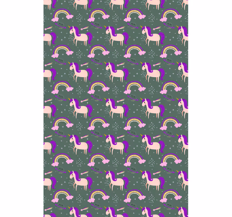 Estore de rolo infantil padrão de unicórnio roxo - TenStickers