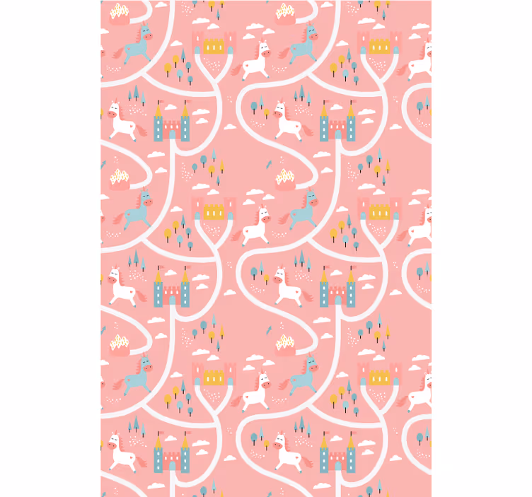 Estore de rolo infantil castelos e unicórnios - TenStickers