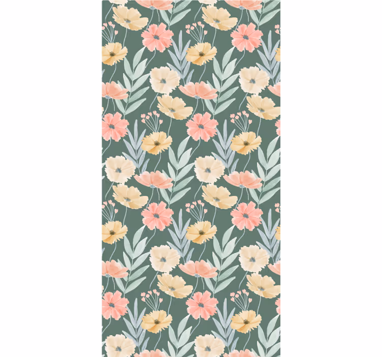 Estore de rolo flores e plantas arranjo botânico gracioso - TenStickers