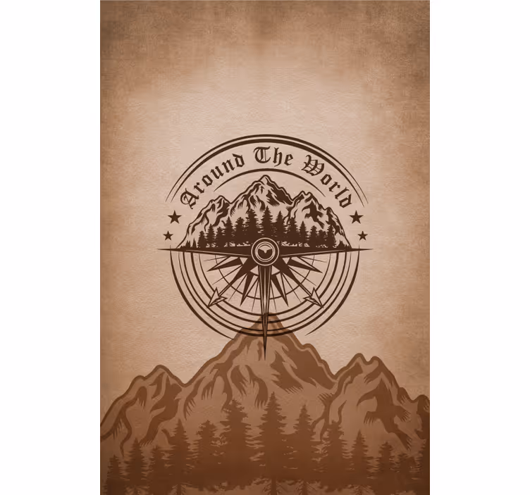Estore de rolo para sala design de bússola de montanha - TenStickers