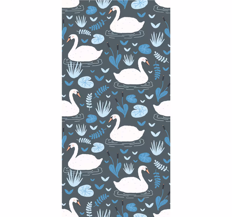 Estore de rolo animais variados e serenidade dos cisnes - TenStickers