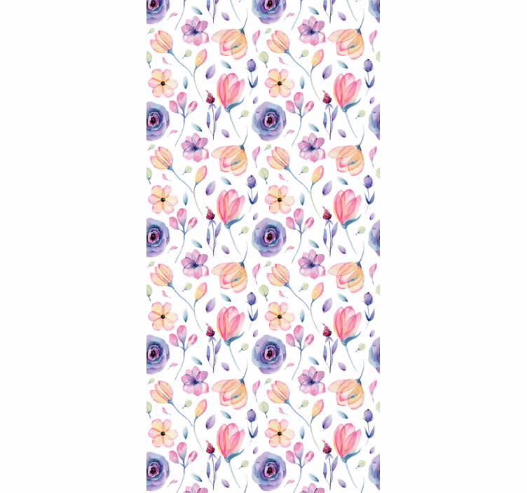 Estore de rolo flores e plantas design de buquê floral - TenStickers