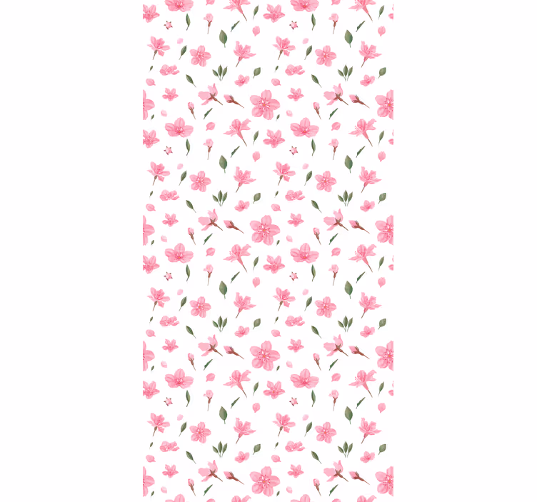 Estore de rolo florais padrão rosa delicado - TenStickers