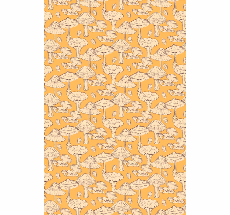 Estore de rolo florais design de padrão de cogumelo - TenStickers