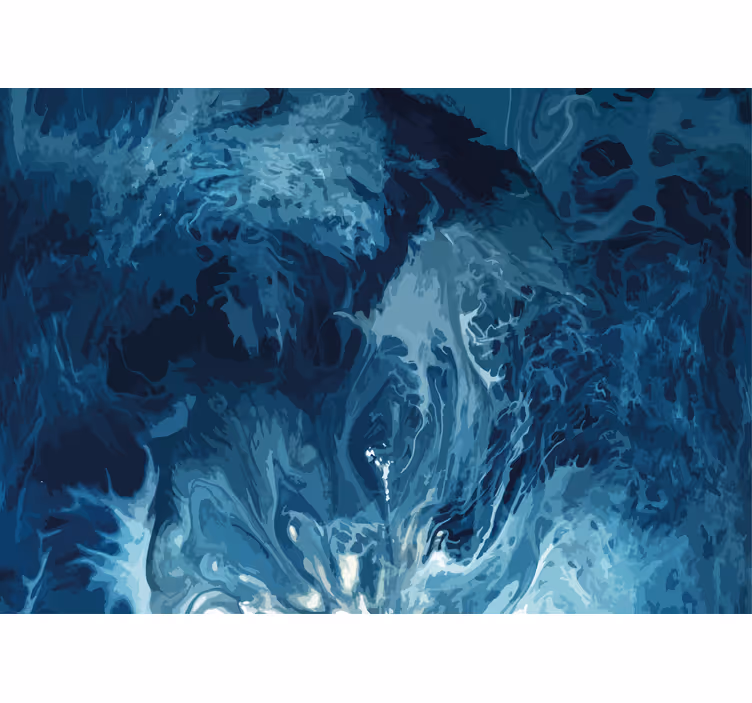 Tons de azul aquarela ondas cego do banheiro - TenStickers