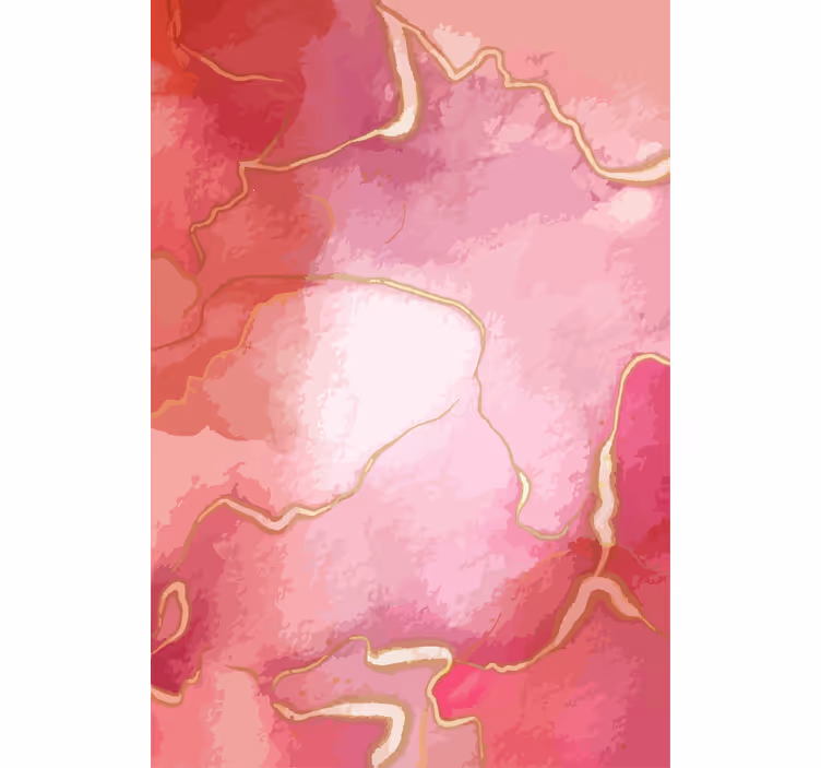 Cortina moderna com efeito de mármore rosa e dourado - TenStickers