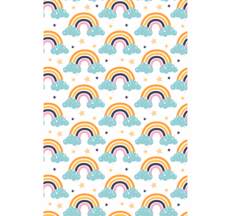Estore de rolo infantil arco-íris e nuvens - TenStickers