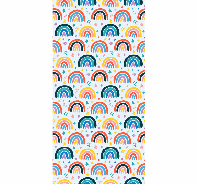 Estore de rolo infantil padrões de arco-íris azuis - TenStickers