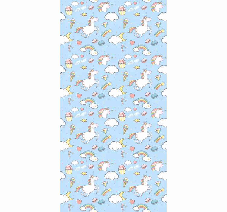 Estore de rolo infantil unicórnios fofos e arco-íris - TenStickers