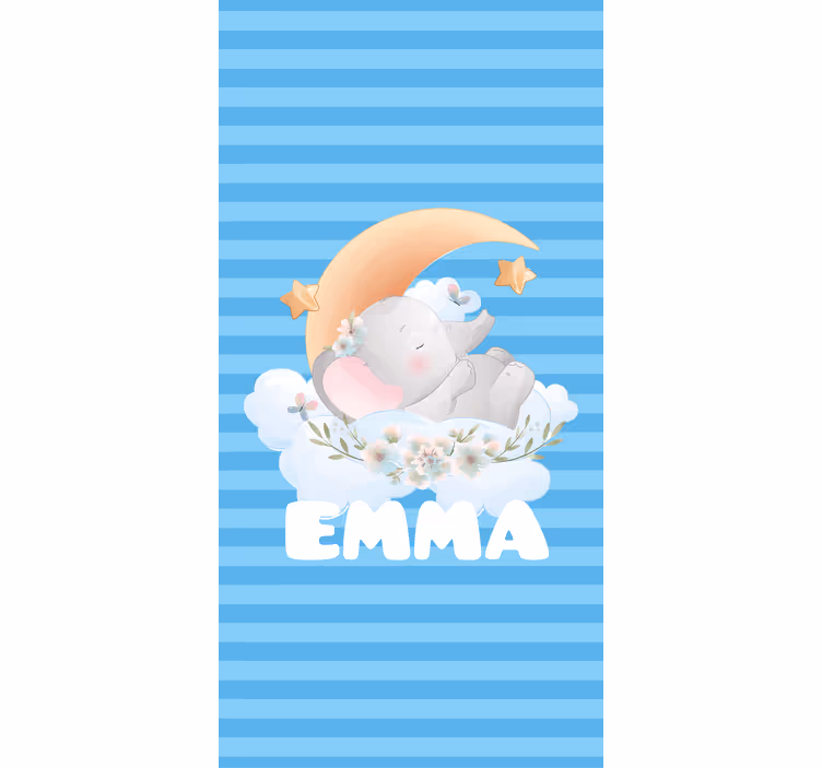 Elefante de animais fofos com cego de berçário - TenStickers