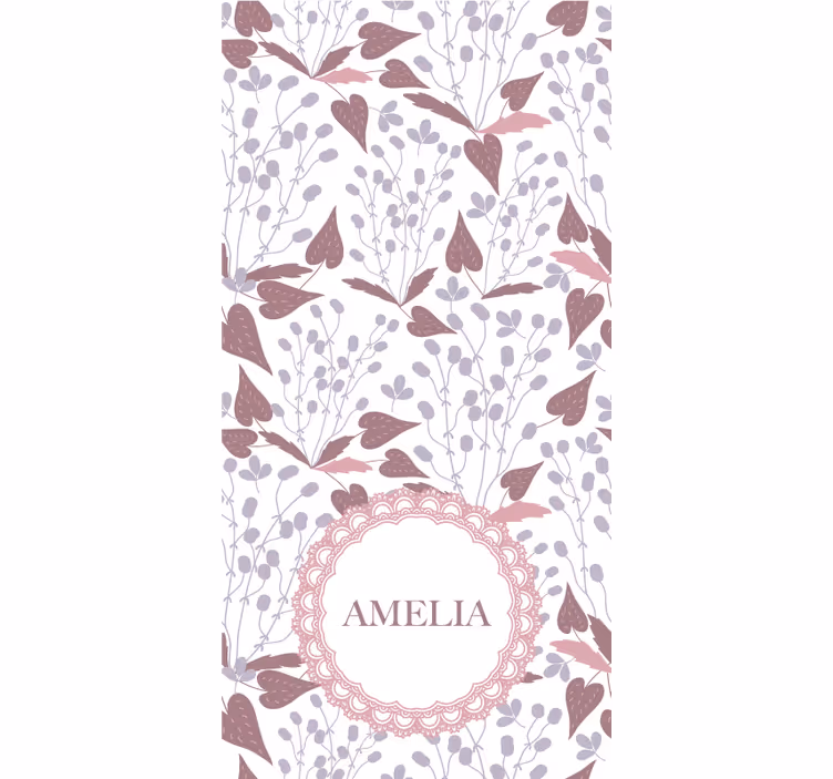 Cortina de janela estampada com flores vintage em tons pastel - TenStickers