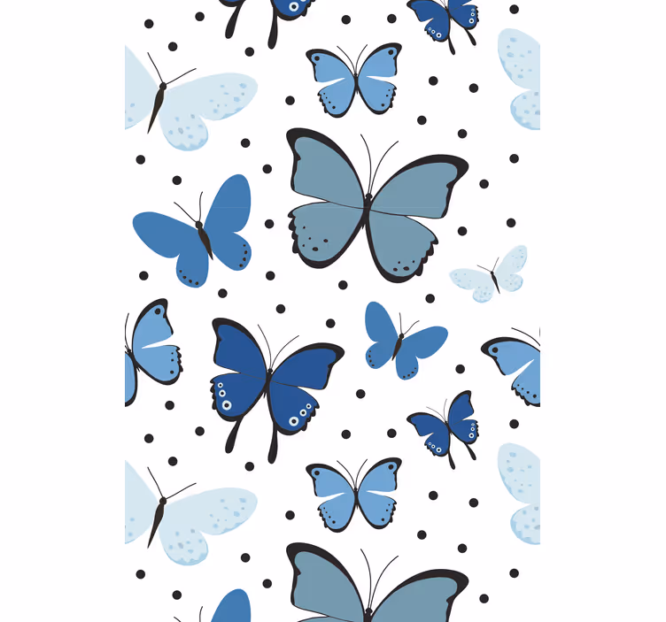 Estore de rolo borboleta azul esvoaçante e pontos - TenStickers