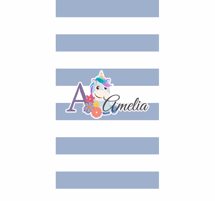 Estore de rolo infantil nome de unicórnio personalizado - TenStickers